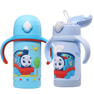 托马斯儿童水杯保温杯带吸管手柄宝宝婴儿水壶1到3岁喝水杯子防摔