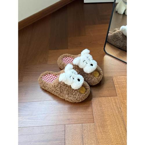 卡通棉拖鞋女2025新款冬季毛绒家居室内防滑保暖外穿可爱毛毛拖鞋