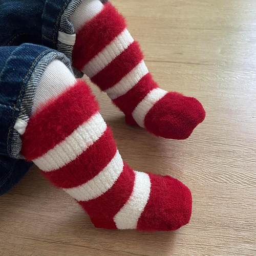 秋冬婴儿袜子a类加厚新年袜圣诞大红袜子新生儿宝宝周岁儿童童袜