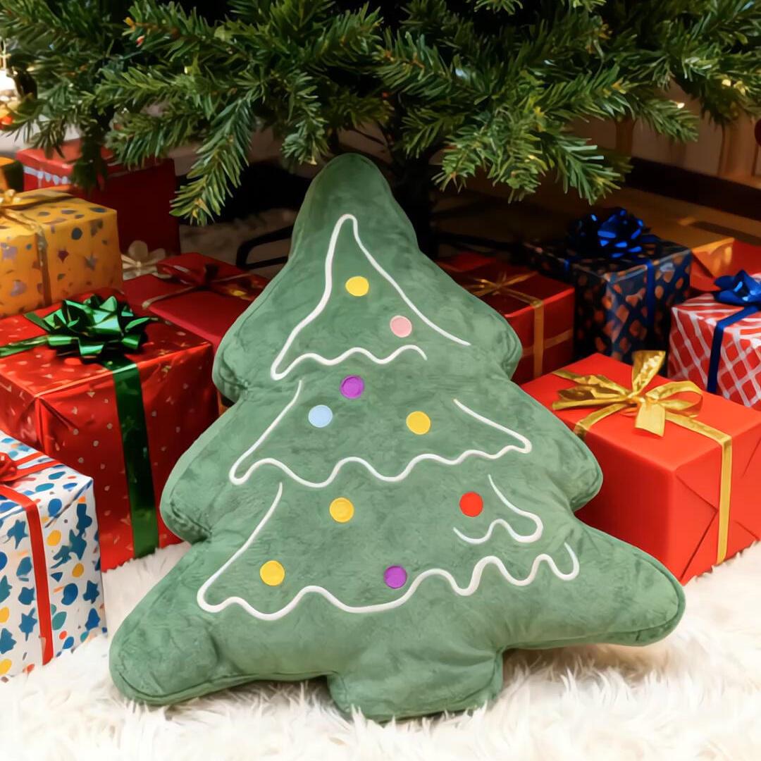 圣诞树抱枕靠枕沙发靠垫客厅圣诞节装饰氛围布置场景摆件拍照道具