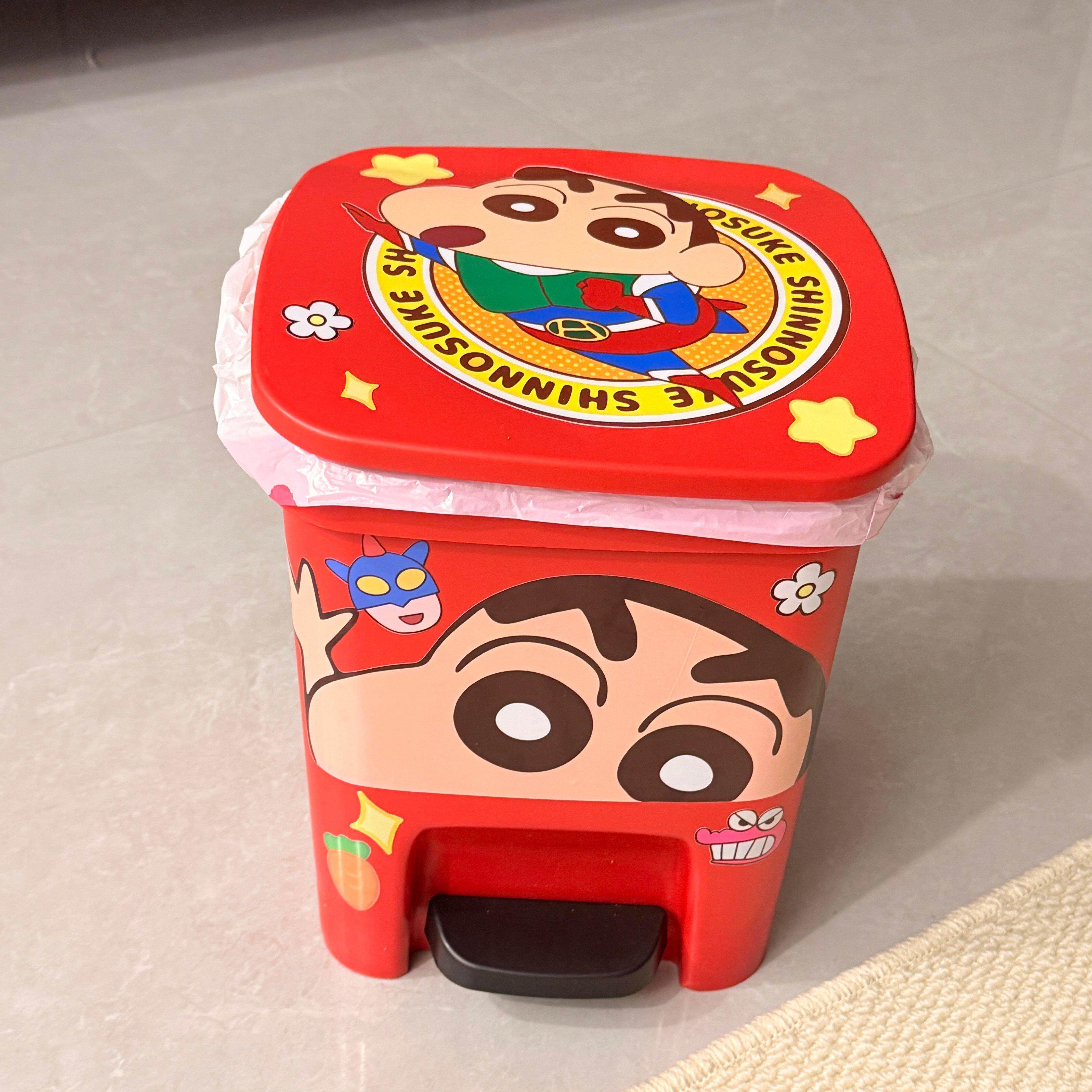 蜡笔小新高颜值垃圾桶家用带盖子厨房卫生间厕所客厅大容量脚踏式
