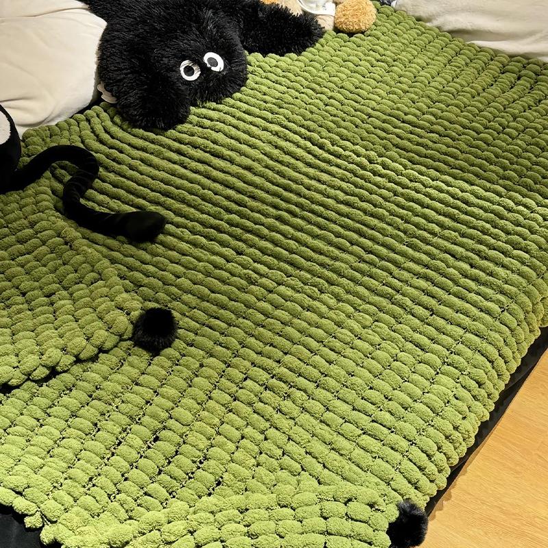 手工编织毯子diy材料包球球线织毛毯沙发坐垫盖毯豆豆粗毛线自制