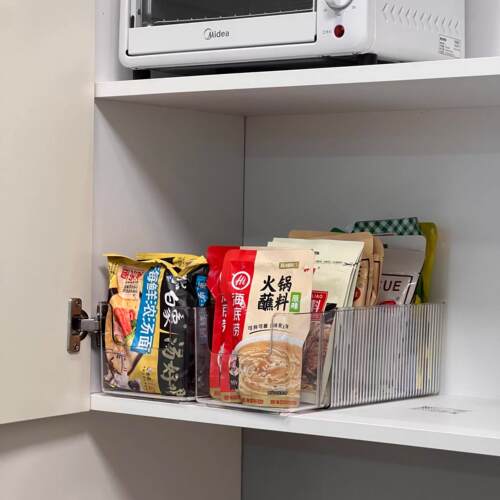 袋装调料收纳盒亚克力可伸缩收纳置物架厨房橱柜省空间整理储物盒