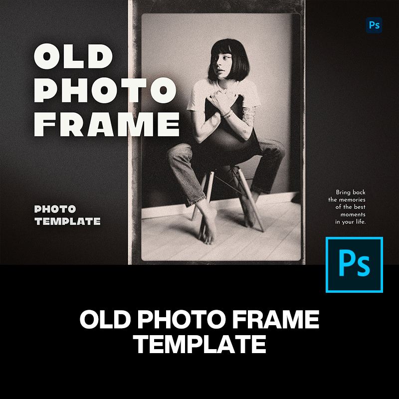 2款黑白复古怀旧胶片老照片摄影颗粒噪点图像滤镜ps样机特效模板