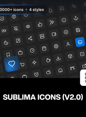3000款多功能全套App应用小程序网页UI线性icon图标设计素材合集