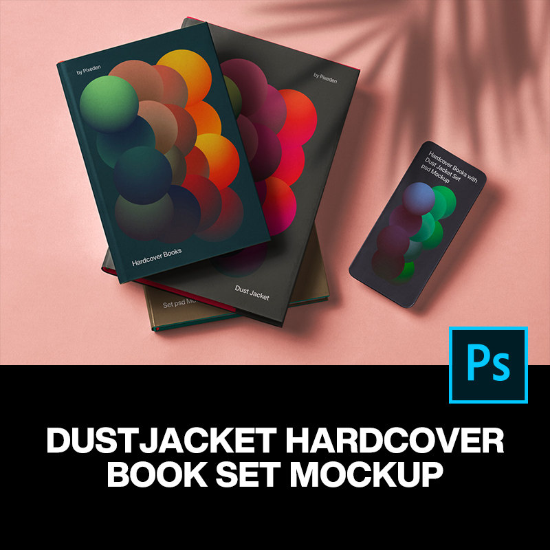 硬面精装书籍手册封皮封面设计作品贴图ps样机素材场景展示效果图