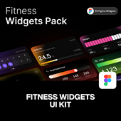 50款 渐变健身运动APP健康追踪可视化数据图表仪表盘UI组件库素材