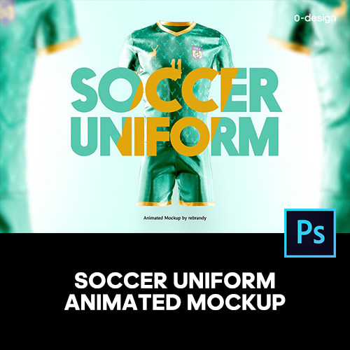 3D立体足球队服短袖运动服装印花图案设计贴图ps样机素材展示效果