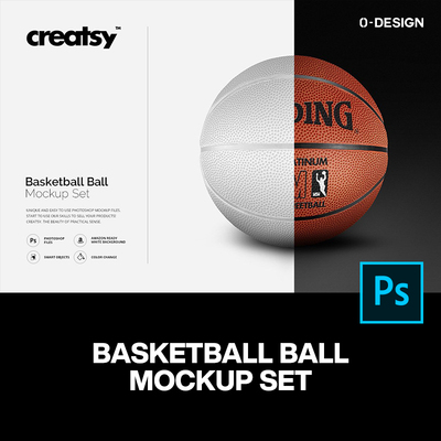 斯伯丁NBA真皮运动篮球logo设计贴图ps样机素材场景展示效果模板
