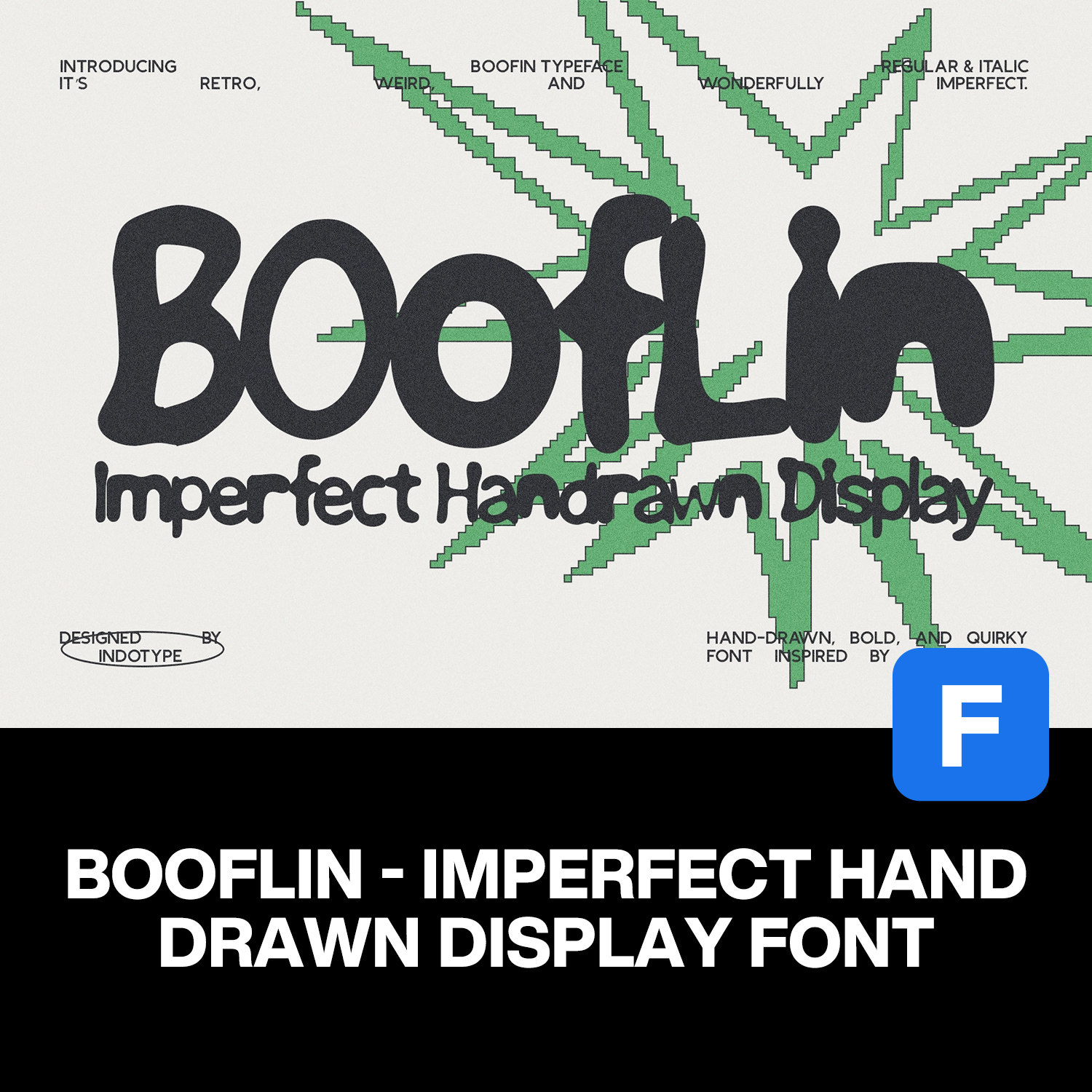 Booflin潮流复古粗犷创意文创海报封面标题艺术涂鸦手写英文字体