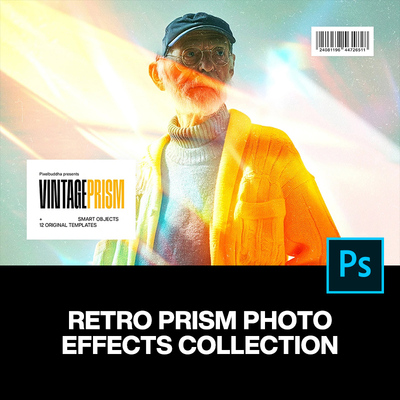 6款复古棱镜反光折射漏光胶片光晕光效图像照片滤镜ps特效样机