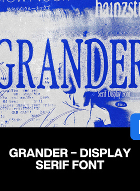 Grander优雅经典复古海报书籍杂志画册封面标题衬线英文字体包