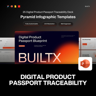 25页橙色专业数字产品可追溯性策划解决方案数据报告图表ppt模板