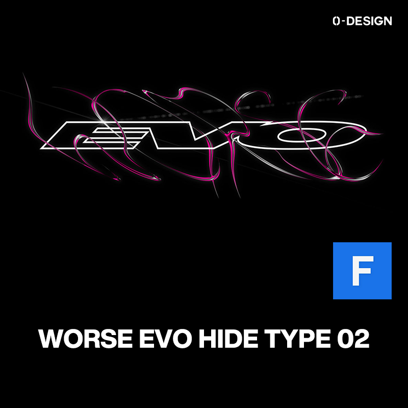 worse evo时尚潮流嘻哈科幻游戏未来扭曲logo海报标题英文字体