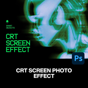 复古CRT老电视屏幕扫描线故障信号干扰怀旧肌理PS特效样机模版