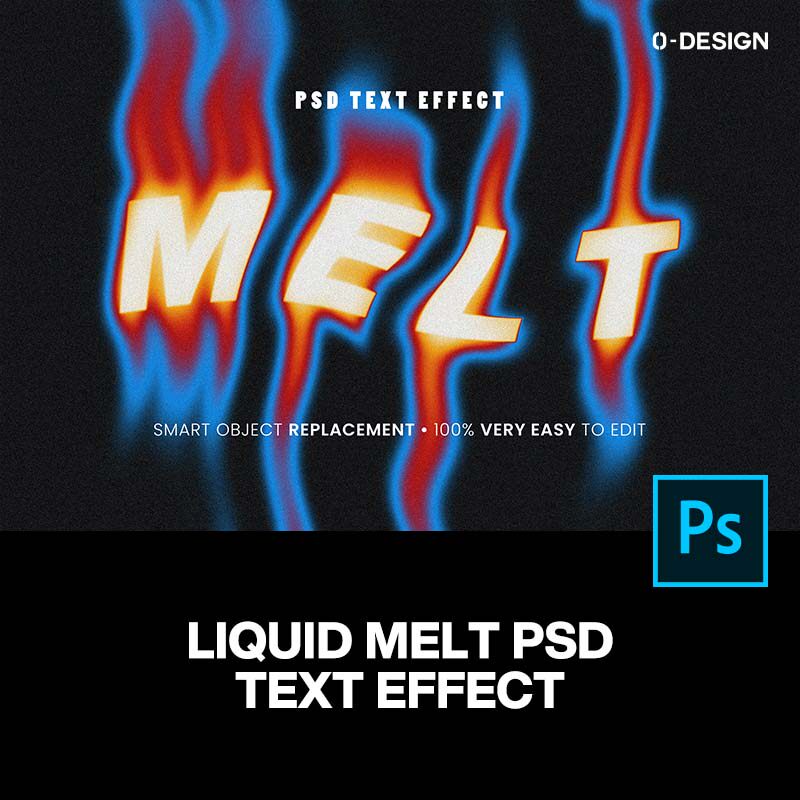 潮流复古街头火焰扭曲融化潮牌字体设计ps样机素材特效生成模板