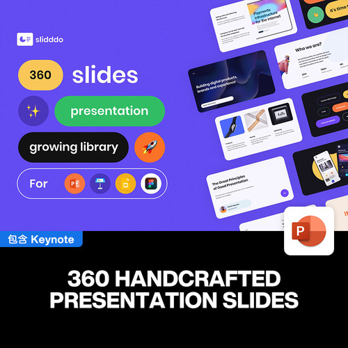 360页创意潮流卡通3D时尚插画提案课件作品集公司简介ppt演示模板