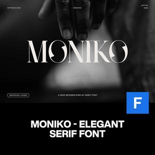 Moniko现代优雅时尚奢侈品牌广告画册请柬邀请函封面衬线英文字体