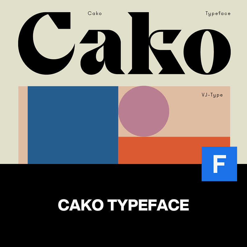 Cako现代潮流逆反差酸性复古个性logo海报排版标题衬线英文字体