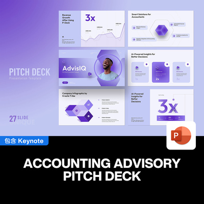 28页紫色会计顾问服务解决方案金融案例数据分析总结汇报ppt模板