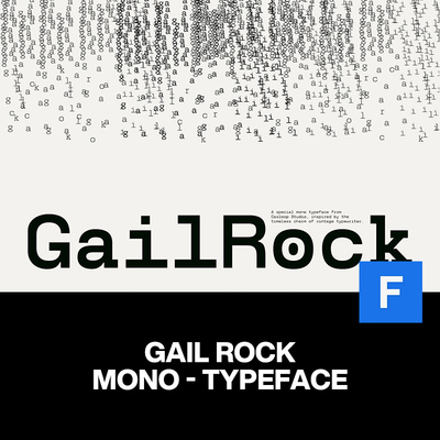7字重Gail Rock复古打字机编程标签收据等宽无衬线英文字体家族