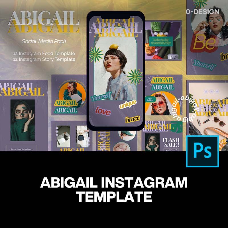 潮流复古撞色ins流行服装潮牌公众号推文排版设计ps版式素材模板