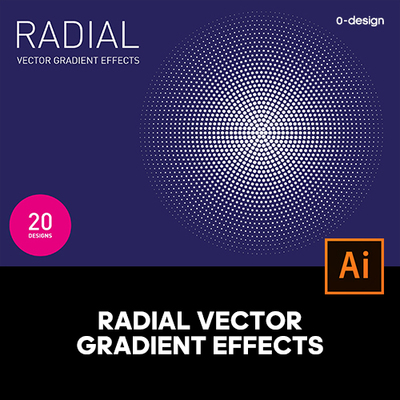 20款抽象艺术复古圆形渐变半调图案肌理背景底纹ai设计素材源文件
