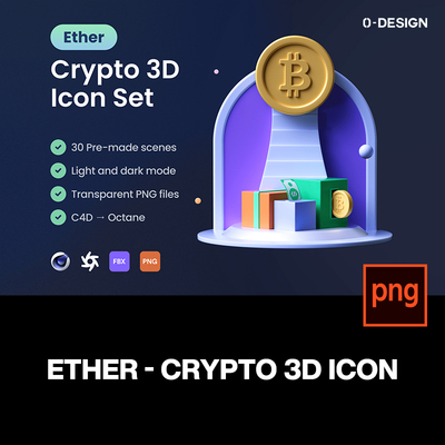 15款卡通3D立体NFT金融货币交易c4d插图插画png免抠图片设计素材