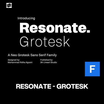 18款Resonate现代时尚海报画册封面标题排版无衬线英文字体家族