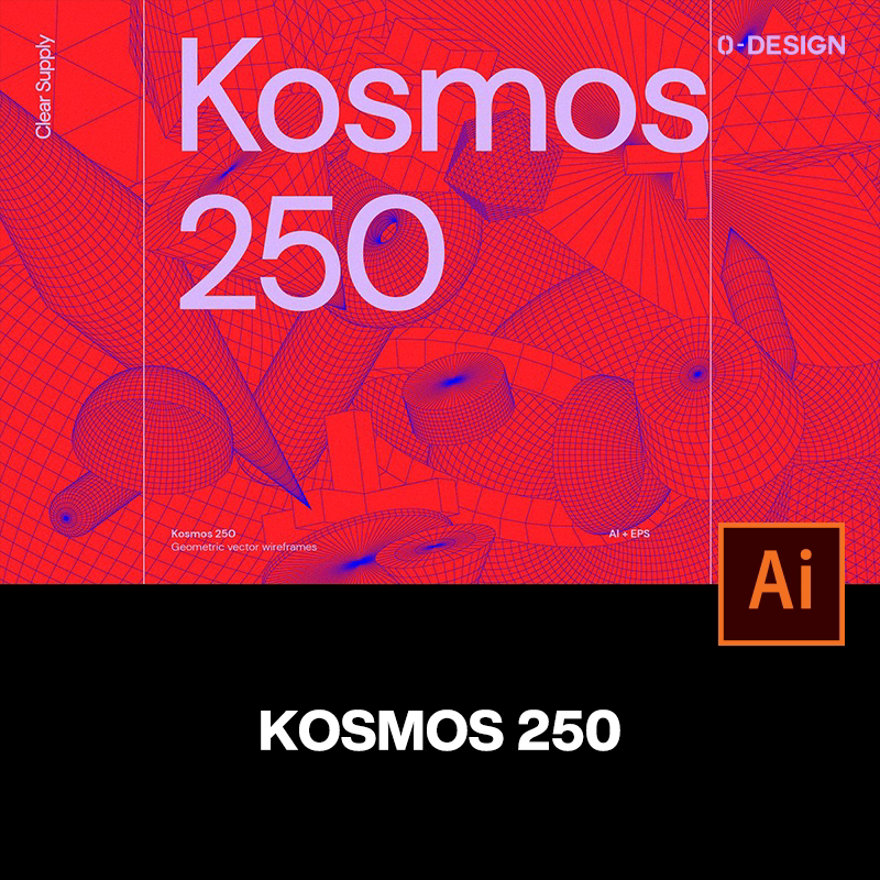 250抽象艺术潮流网格多边形3d三维立体几何图形海报设计矢量素材