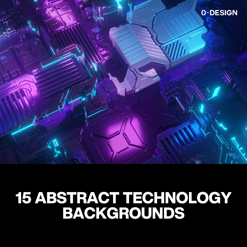 15款炫彩抽象机械赛博朋克蒸汽波未来科幻海报设计背景图片素材