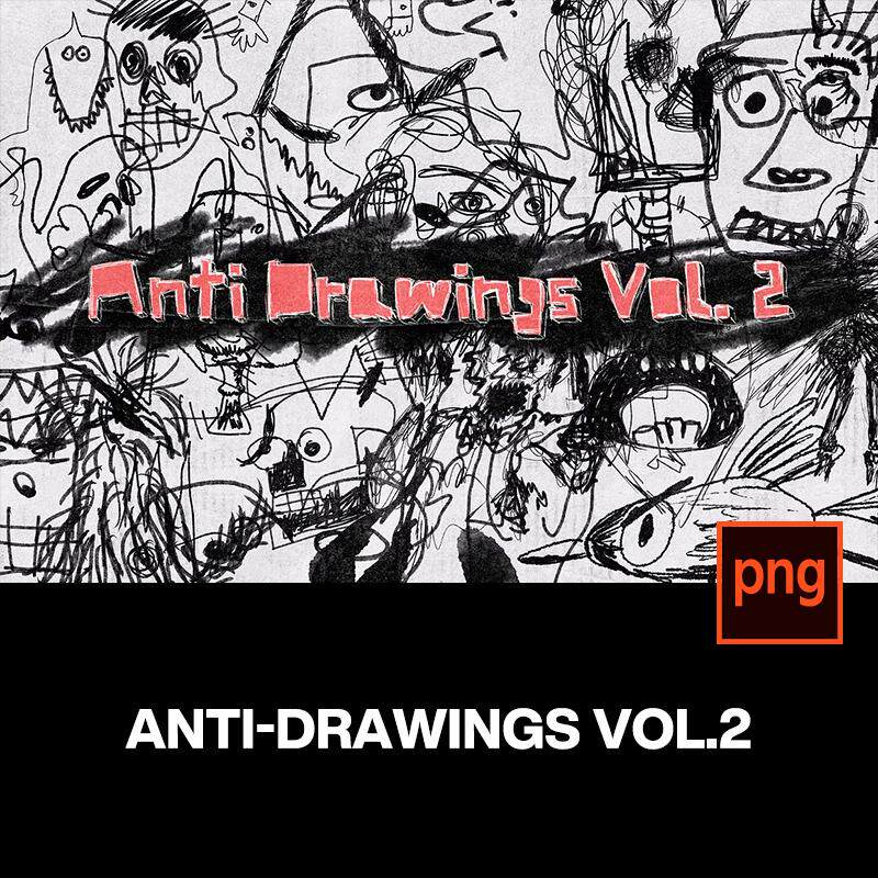 108款怪诞垃圾摇滚抽象艺术手绘涂鸦乱涂插图插画png免抠图片素材