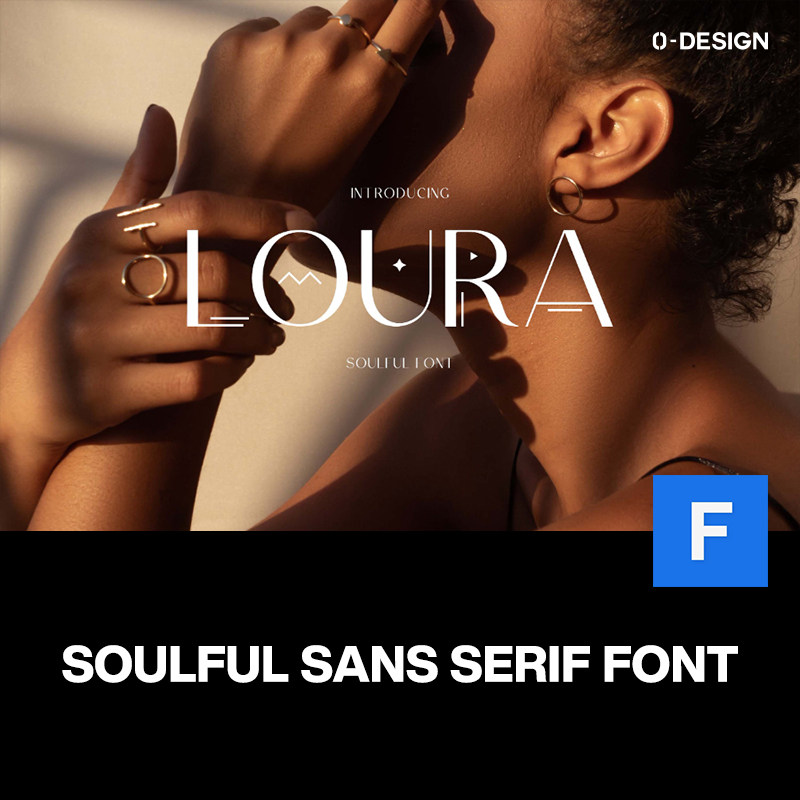 loura极简现代时尚几何轻奢装饰品牌logo婚礼海报标题英文字体