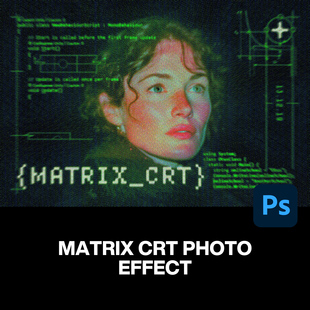 潮流复古科技矩阵扫描线CRT老式显像管显示器低保真ps特效样机