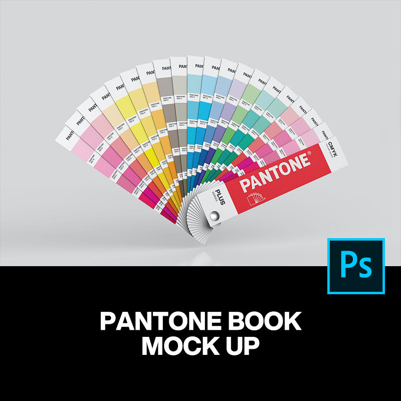 8款pantone潘通色卡色谱专色配色指南ps样机素材场景展示效果模板