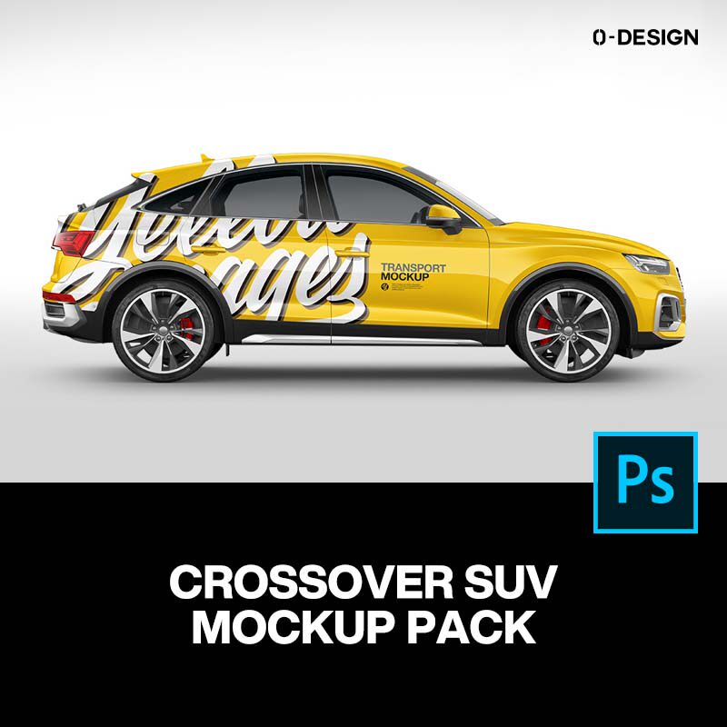 奥迪q3运动轿跑suv车身改色涂装设计贴图ps样机素材展示效果模板