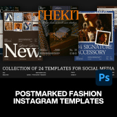 式 设计ps版 模板 复古怀旧邮票主题ins公众号推文封面排版 24屏经典