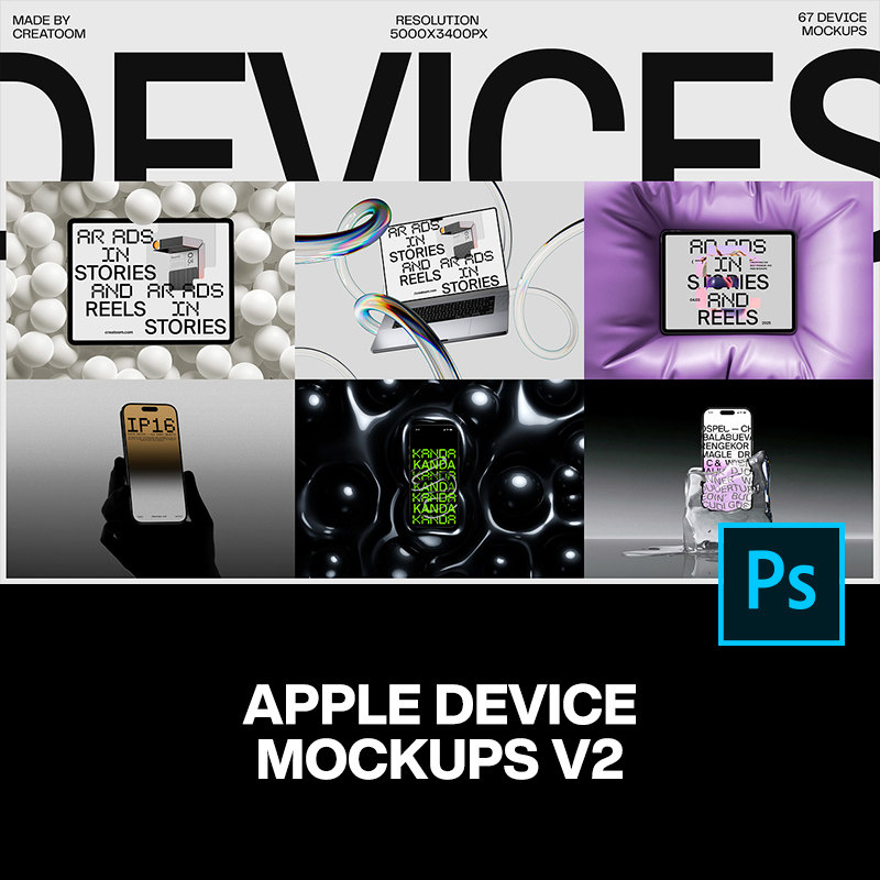 创意iPhone手机Macbook笔记本iPad平板设计作品展示效果图ps样机