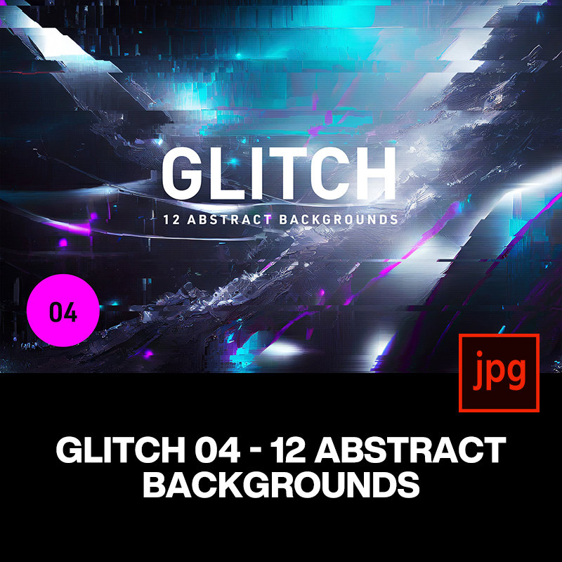 12款未来科幻抽象故障风错位失真镭射金属科技海报背景图片素材