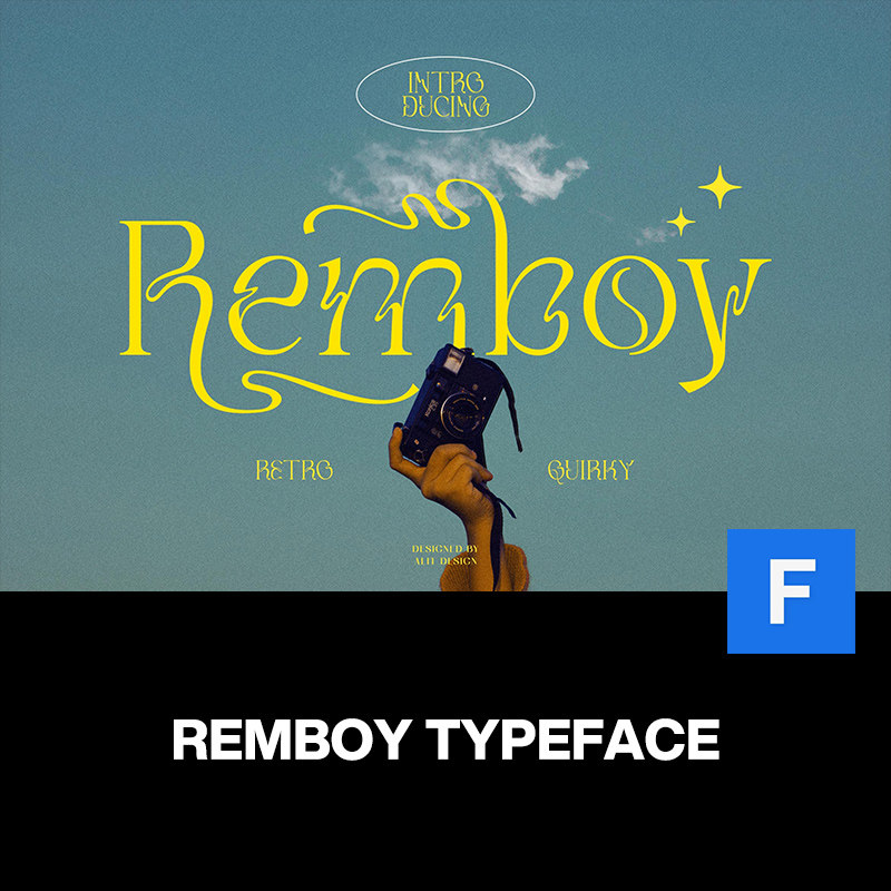 remboy潮流复古酸性逆反差波浪扭曲故障潮牌logo海报标题英文字体