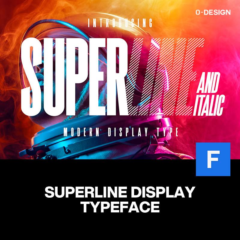 superline现代极简醒目动感线条logo海报标题无衬线英文字体素材