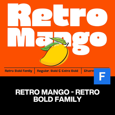 3款Retro Mango趣味时尚酸性圆角粗体字大字报海报标题英文字体包