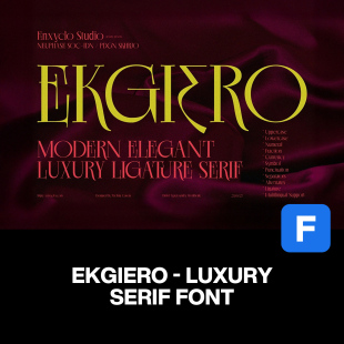 Ekgiero经典 美妆品牌广告海报画册封面标题衬线英文字体 优雅时尚