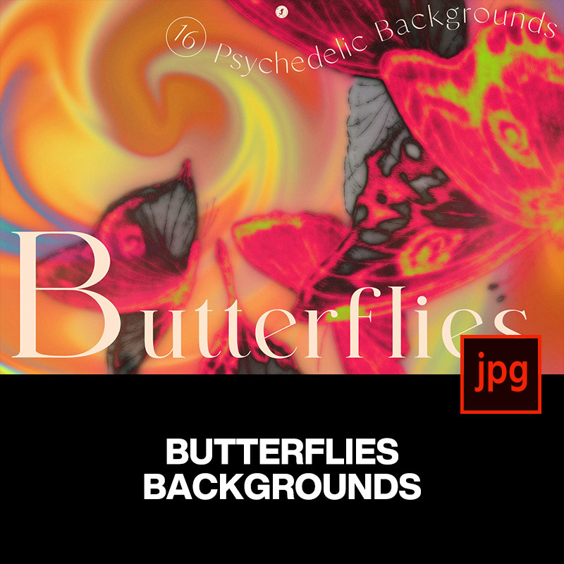 16款未来梦幻抽象艺术迷幻蝴蝶科幻创意海报背景底纹图片设计素材