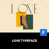 Love经典 轻奢品牌logo情人节海报婚礼邀请函标题衬线英文字体 时尚