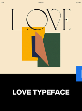 Love经典时尚轻奢品牌logo情人节海报婚礼邀请函标题衬线英文字体