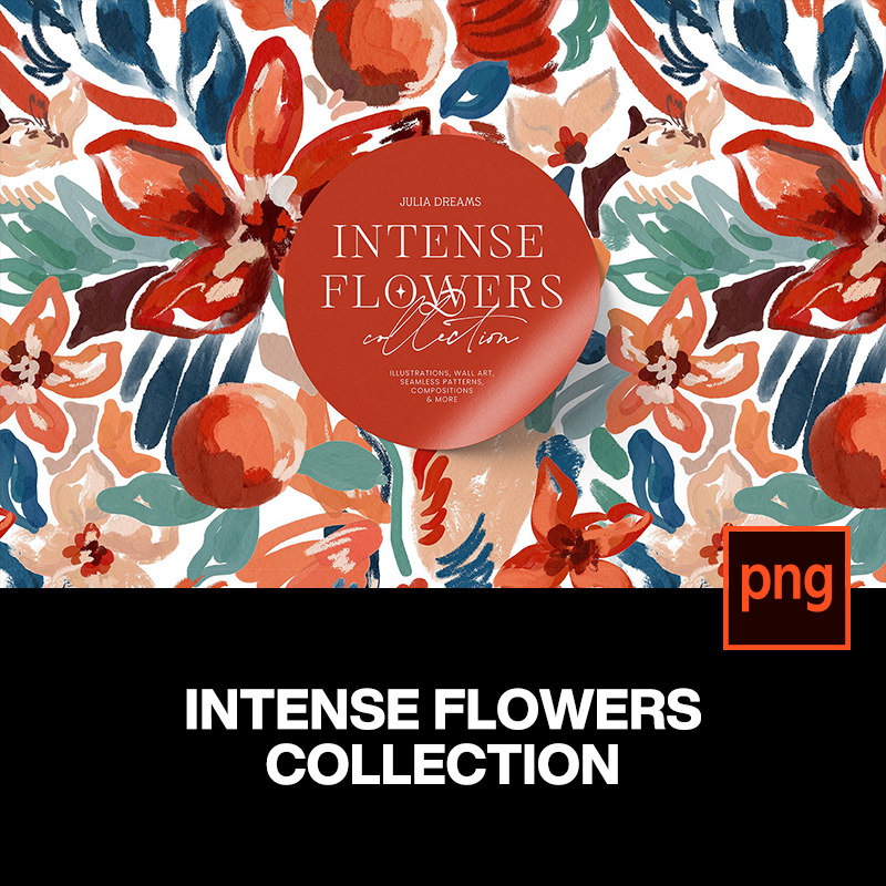 红色手绘水彩油画抽象艺术绘画花朵植物花卉图案png免抠图片素材