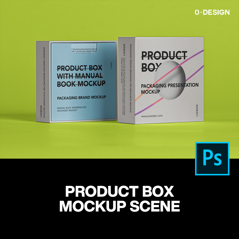 正方形礼盒产品包装盒纸盒设计作品贴图ps样机素材场景展示模板