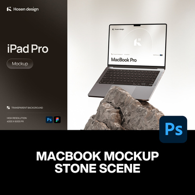 16款岩石Macbook笔记本电脑网页网站UI设计作品展示效果图ps样机