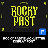 Rocky Past暗黑哥特潮流朋克摇滚音乐海报封面标题艺术英文字体包